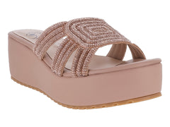 Sandalias de Plataforma Luna Rosa Oro Rosado para Mujer