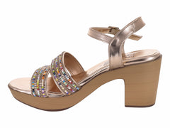 Sandalias Luna Rosa Oro Rosado para Mujer