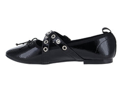 Zapatos Flats Ballerina Luna Rosa Negro para Mujer