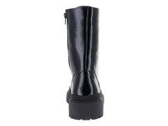 Botines Luna Rosa Negro Charol Corrugado para Mujer