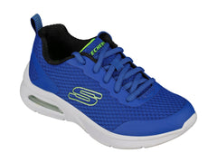 Tenis Skechers Microspec Max Azul y Lima para Niño