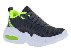 Tenis Makena Gris y Amarillo Neón para Niño
