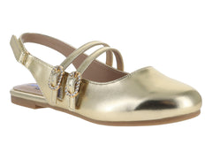 Zapatos Flats Coqueta Color Oro para Niña