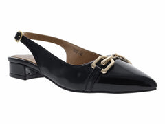 Tacones Luna Rosa de Charol Negro para Mujer