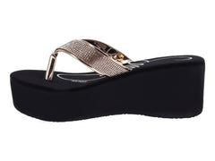 Sandalias Sary Oro Rosado y Negro para Mujer