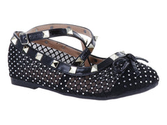 Ballerinas ROZE Negro con Detalles Dorados para Niña