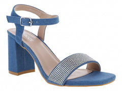 Sandalias de Tacón Cuadrado ROZE Azul Mezclilla para Mujer