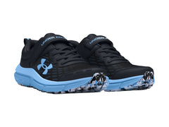 Tenis Under Armour BPS Assert 10 Negro y Azul para Niño