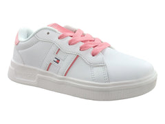 Tenis Tommy Hilfiger Cayman 3.0 Blanco y Rosa para Niña