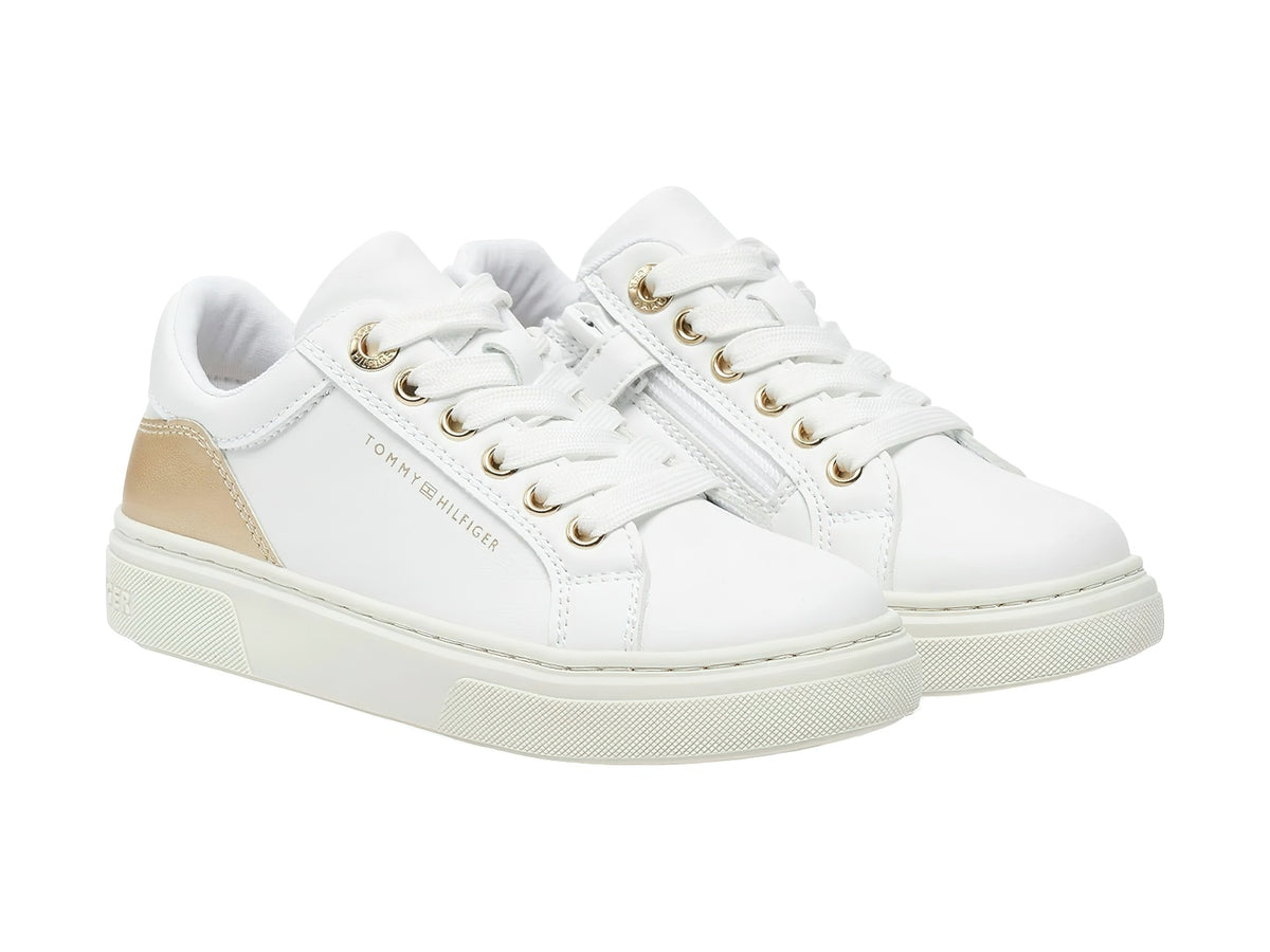 Tenis Tommy Hilfiger Blanco y Platino para Niña