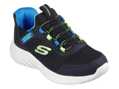 Tenis Skechers Bounder Azul y Lima para Niño