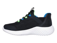 Tenis Skechers Bounder Azul y Lima para Niño
