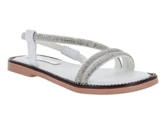 Sandalias Mia Bonita Blanco Plata para Niña