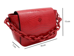 Bolso Jaime Ibiza Rojo Croco para Mujer