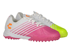 Tenis de Fútbol Charly Blanco y Fucsia para Niño