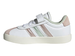 Tenis Adidas VL Court 3.0 K Blanco y Rosa para Niña