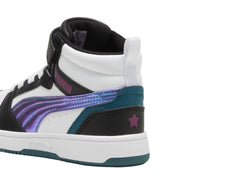Tenis PUMA Rebound V6 Mid Negro y Blanco para Niña