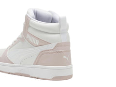 Tenis PUMA Rebound V6 Mid Rosa y Blanco para Niña