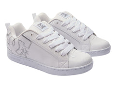 Tenis DC Shoes Court Graffik Blanco y Plata para Mujer