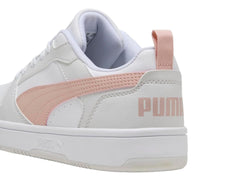 Tenis PUMA Rebound V6 Low Blanco y Rosa para Mujer