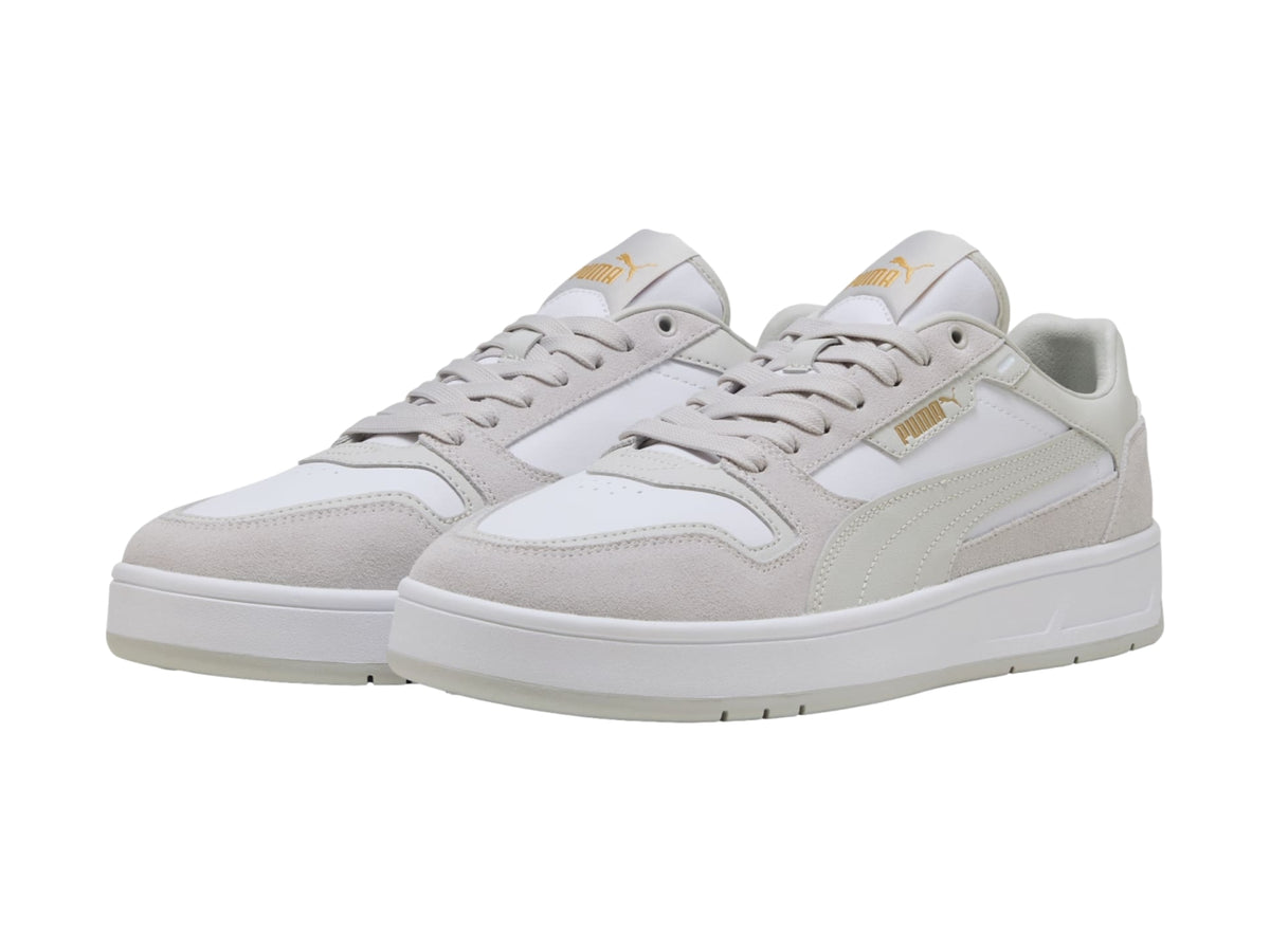 Tenis PUMA Court Classic Street SD Blanco y Gris para Hombre