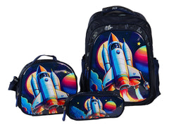 Mochila Rodante para Niño Terry Cohete Azul YC0331