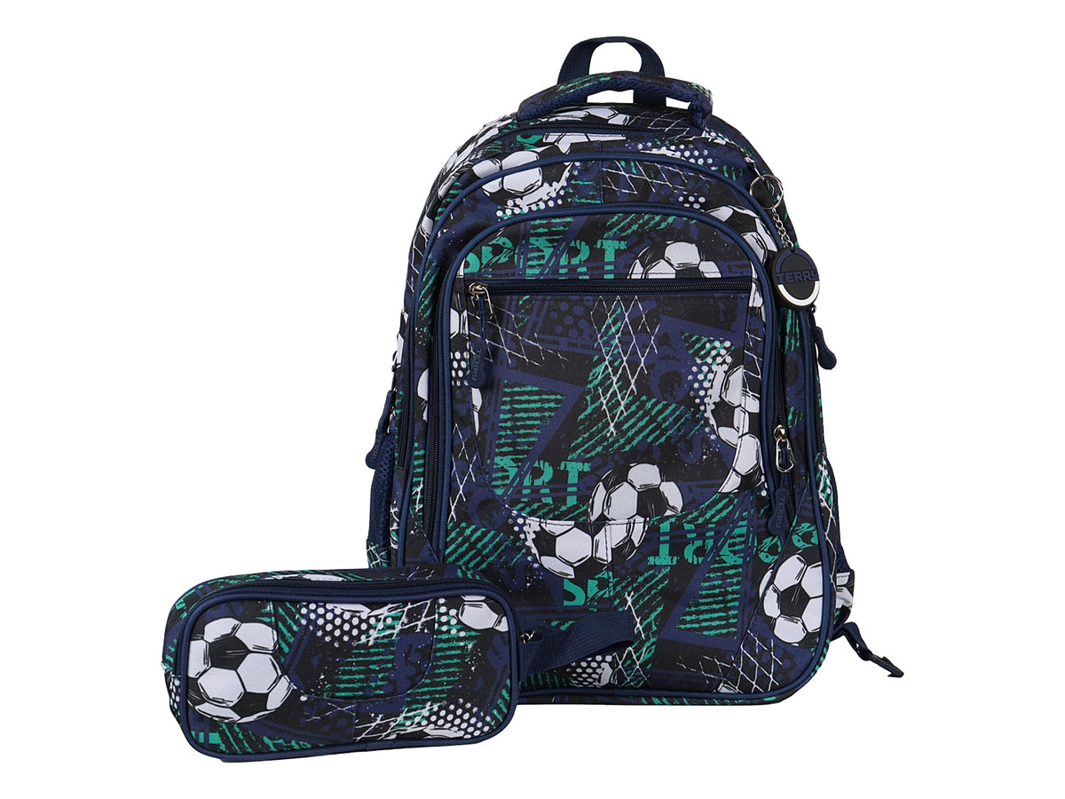 Mochila Rodante Terry para Niño Diseño de Balones Modelo YC0331