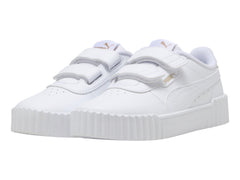 Tenis PUMA Carina 3.0 V Blanco y Oro para Niña