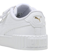 Tenis PUMA Carina 3.0 V Blanco y Oro para Niña