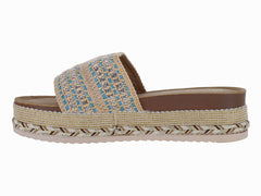 Sandalias Plataforma Roze Azul y Beige para Mujer
