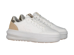 Tenis Charly Blancos con Detalles Camel para Mujer