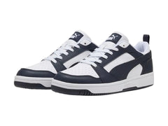 Tenis PUMA Rebound V6 Low Blanco y Azul Marino para Hombre