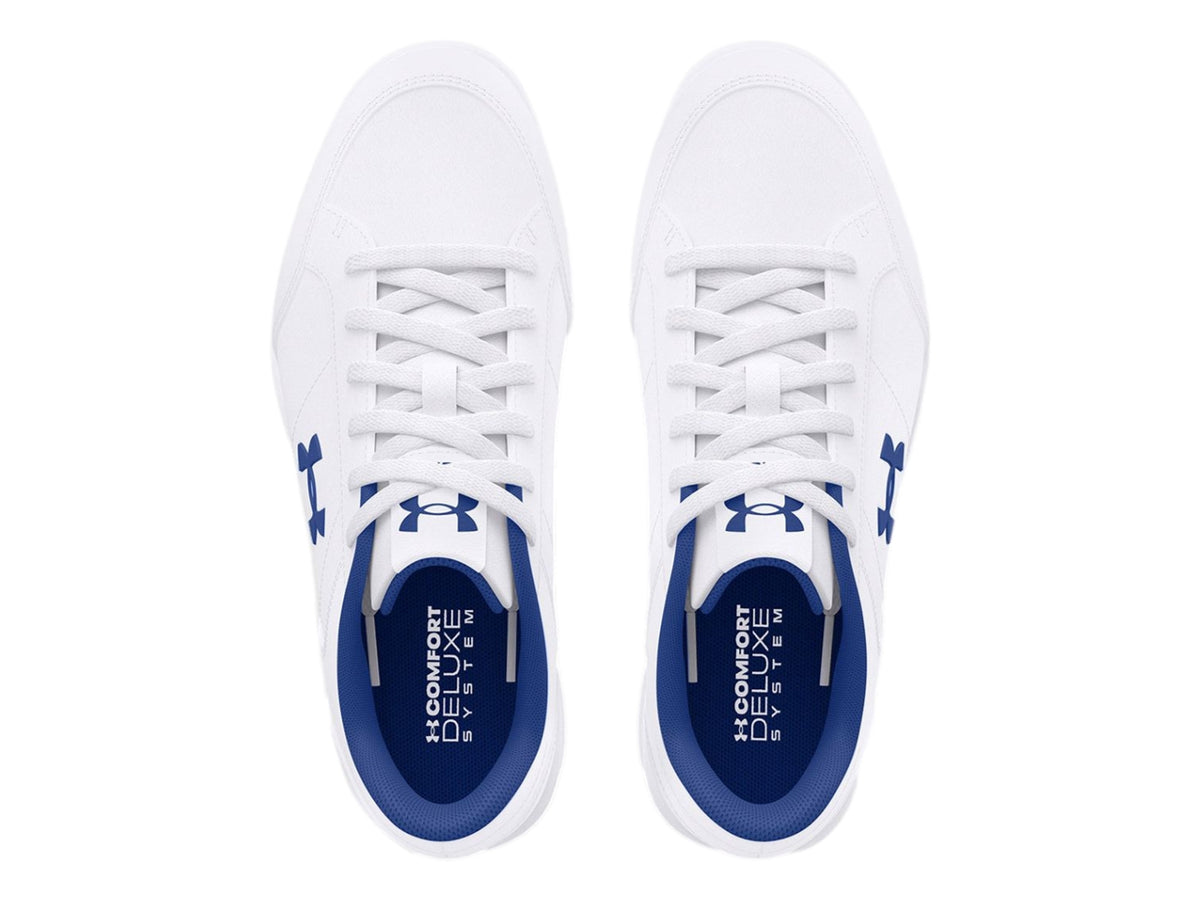 Tenis Under Armour Official Lthr Blanco y Azul para Niño