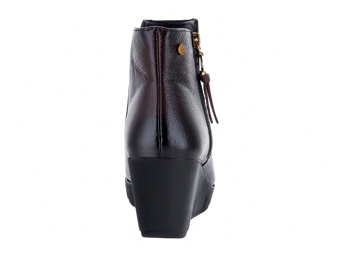 Botines Hispana Piel Soft Castaña para Mujer