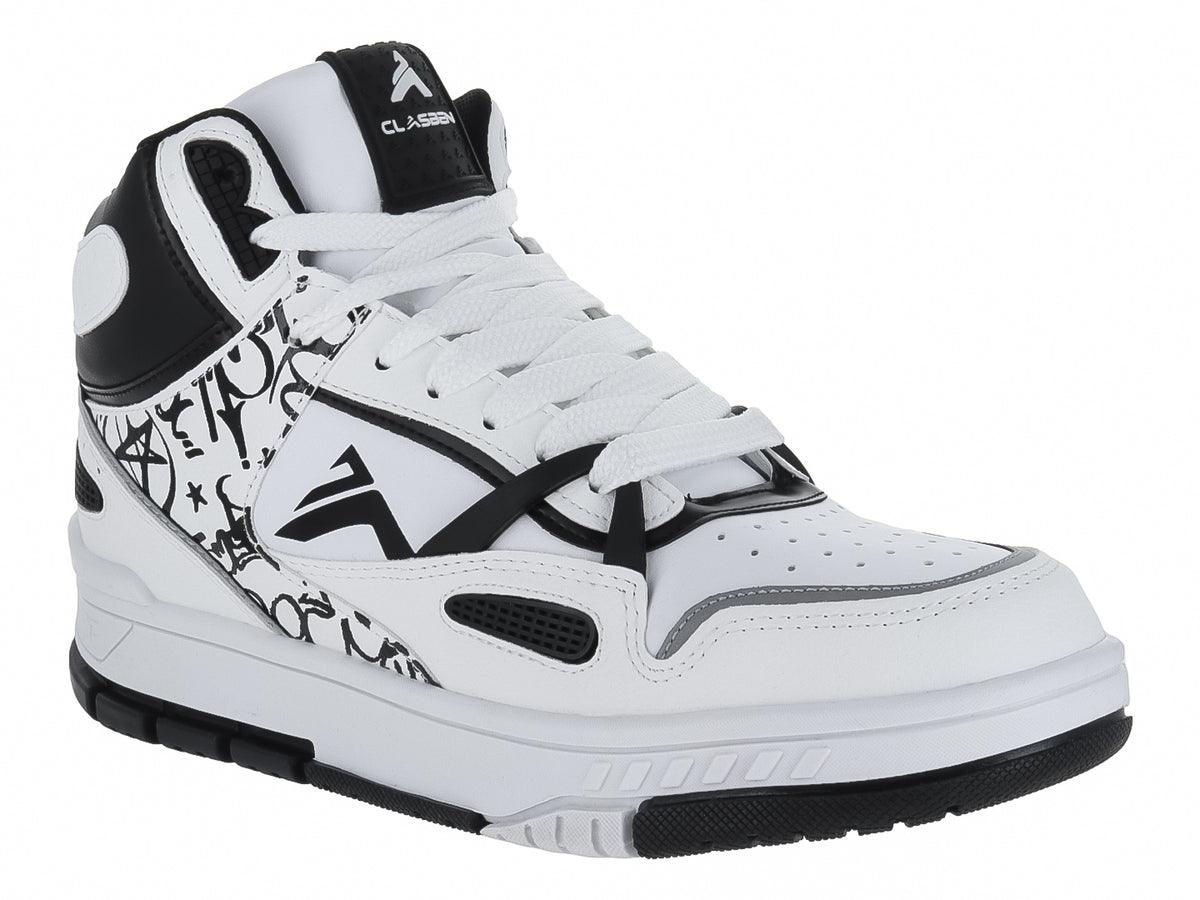 Tenis Bota Clasben Negro Blanco para Hombre