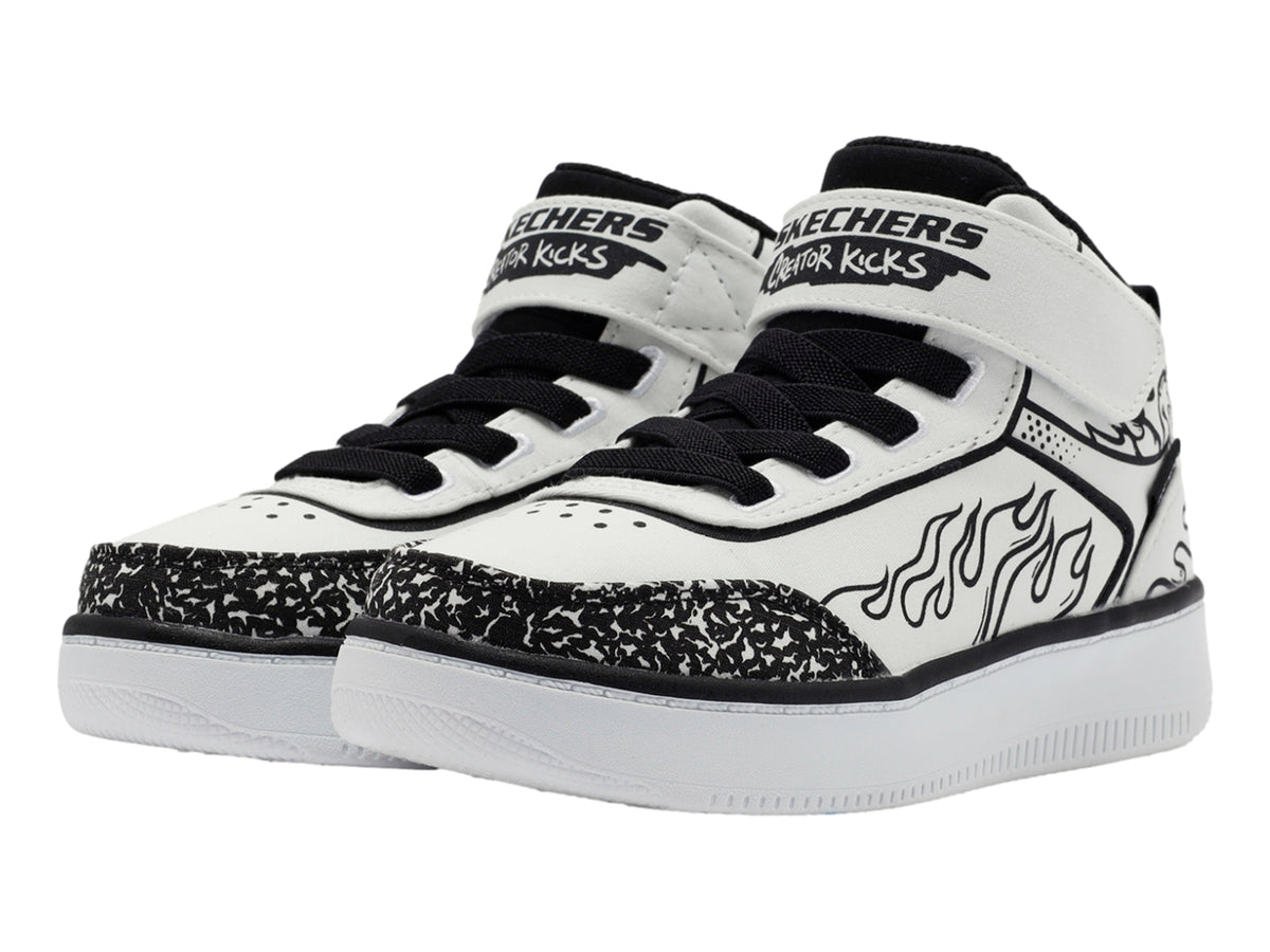 Tenis Skechers Sport Court 92 Blanco y Negro para Niño