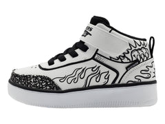 Tenis Skechers Sport Court 92 Blanco y Negro para Niño