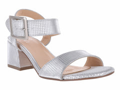 Sandalias de Tacón Luna Rosa Color Plata para Mujer