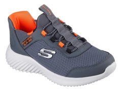 Tenis Skechers Bounder Gris y Naranja para Niño