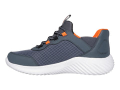 Tenis Skechers Bounder Gris y Naranja para Niño