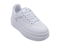 Tenis K-Swiss Brigid Blanco y Plata para Mujer