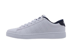 Tenis K-Swiss Base Court Blanco y Azul Marino para Hombre