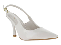 Zapatillas Tacones Cerrados Roze Blanco para Mujer