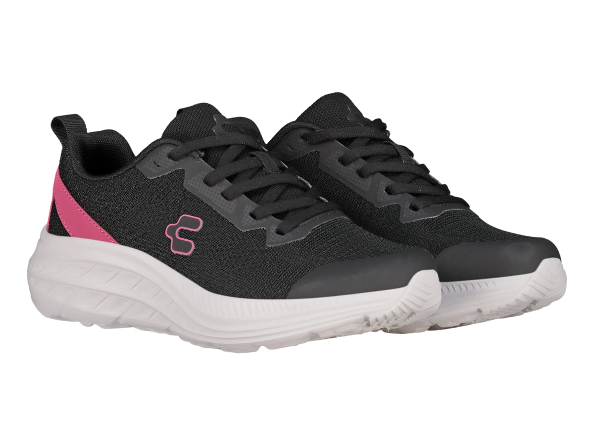 Tenis Charly Road Casual Negro con Fucsia para Mujer