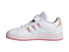 Tenis Adidas Grand Court 2.0 Blanco y Rosa para Niña