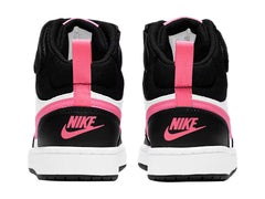 Tenis Nike Court Borough Low 2 Negro y Rosa para Niña