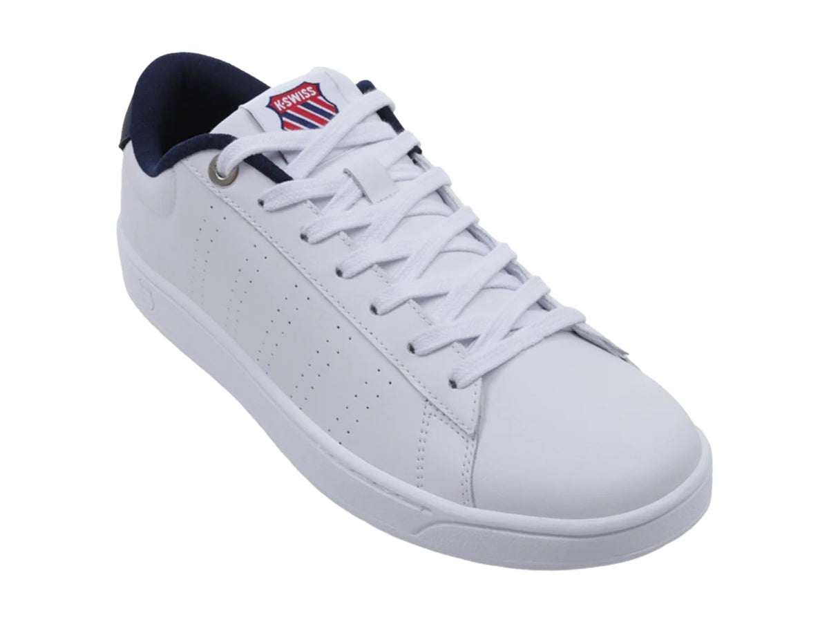 Tenis K-Swiss Base Court Blanco con Teal para Hombre