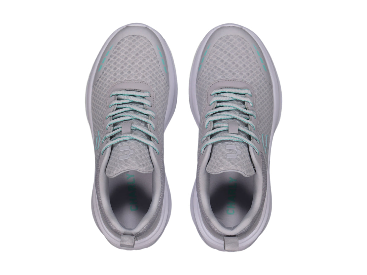 Tenis Charly Road Casual Gris y Aqua para Mujer