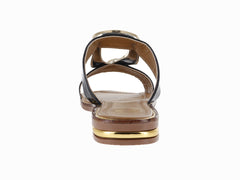 Sandalias Luna Rosa de Charol Negro para Mujer