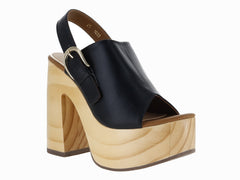 Sandalias de Tacón Edimag Color Negro para Mujer